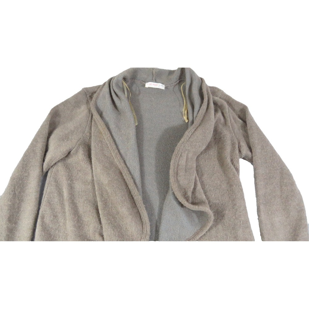 A'GACI Open Front Cardigan Women Taupe Drape Long USA Acrylic Blend 18x33.5 - Picture 2 of 7